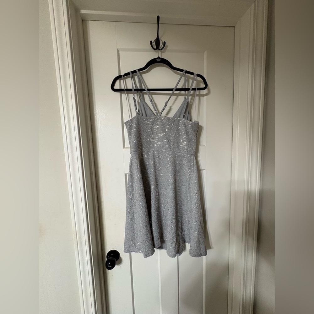 Altar’d State NWT Silver Spaghetti-Strap A-Line Dress - Picture 2 of 4